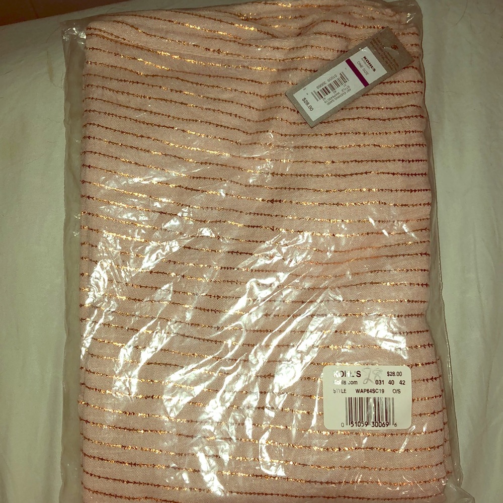 Pink and rose gold scarf